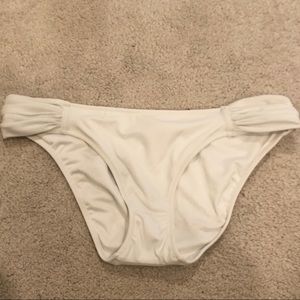 Victoria’s Secret White Ruched Hipkini Swim Bottom